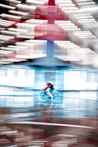 Cyclists in a red suit

